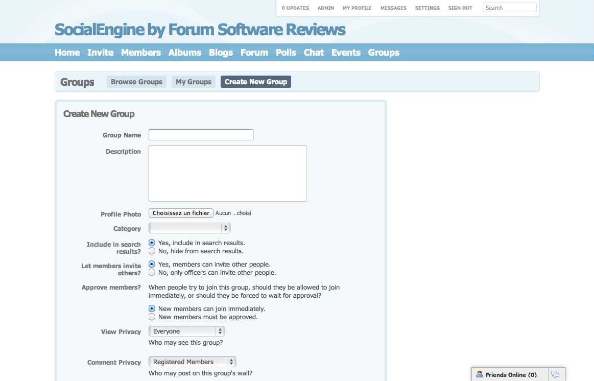 SocialEngine - Create New Group